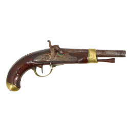 Pistolet à silex de marine, platine à si