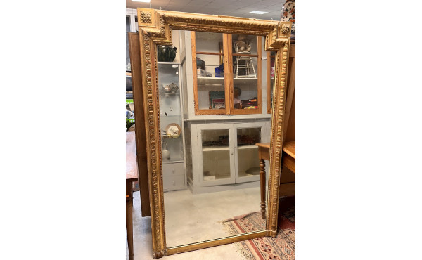Grand miroir rectangulaire en bois et st