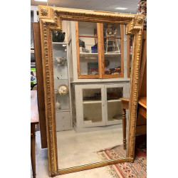 Grand miroir rectangulaire en bois et st