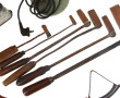 Lot comprenant une ancienne lampe d'atel