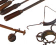 Lot comprenant une ancienne lampe d'atel