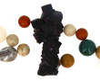 Fluorite violet foncé, L 27,5 cm : on y 