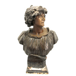 Buste de SARAH BERNHARDT en terre cuite 