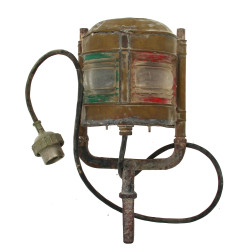 Feu ancien bicolore de bateau en laiton,