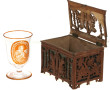 Coffret ancien en bois découpé à décor d