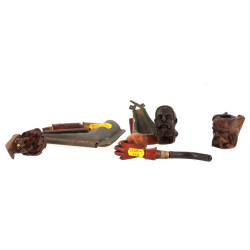 Lot de 3 pipes anciennes, un fourneau de