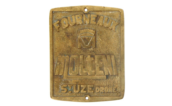 Plaque publicitaire en bronze "Fourneaux