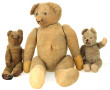 Trois ours en peluche anciens, état d'us