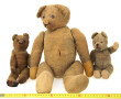 Trois ours en peluche anciens, état d'us