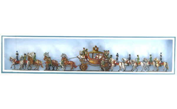 Vitrine encadrée "attelage du roi" en pl
