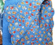 Lot de 2 boutis provenciaux et linge div