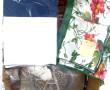 Lot de 2 boutis provenciaux et linge div