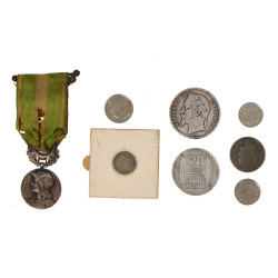 Lot comprenant 1 pièce de 5 F argent Nap