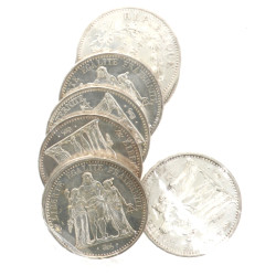 8 pièces de 10 F argent