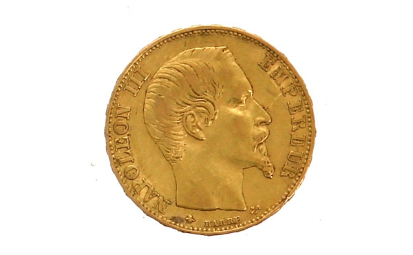 Pièce de 20 F or "1859" atelier BB