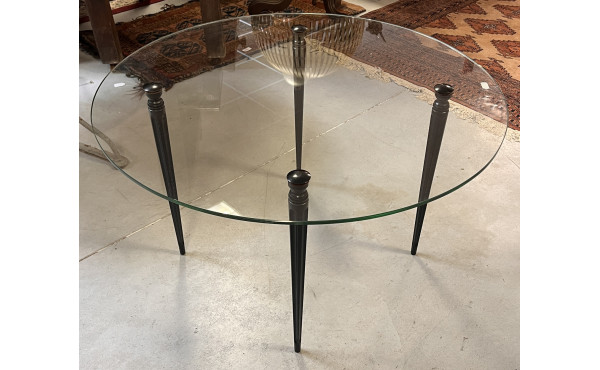 Table basse à plateau rond en verre, rep