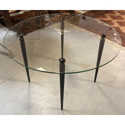 Table basse à plateau rond en verre, rep