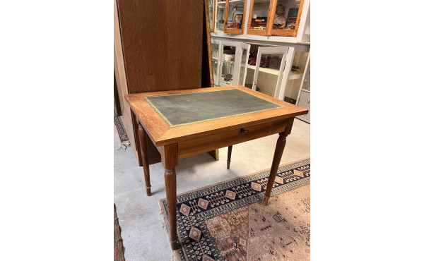 Petite table bureau plateau cuir (qqs ta