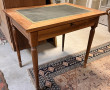 Petite table bureau plateau cuir (qqs ta