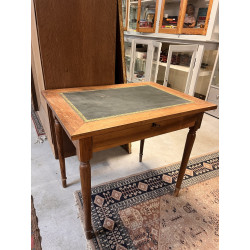 Petite table bureau plateau cuir (qqs ta
