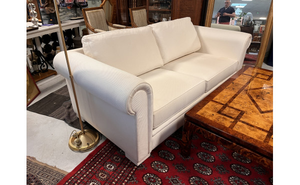 Canapé en tissu écru, L 205 cm env. (qq 