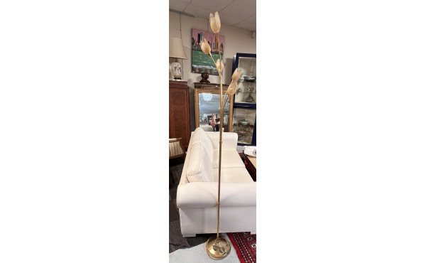 Lampadaire moderne en métal doré, 5 bras
