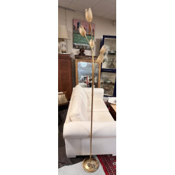 Lampadaire moderne en métal doré, 5 bras