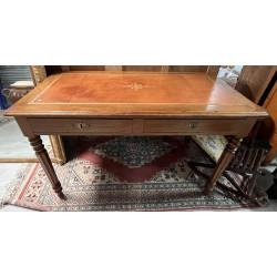 Bureau plat en bois fruitier, plateau cu