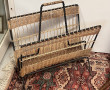 Porte-revues rotin et fer forgé, années 