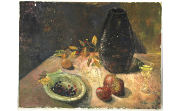 Hervé KERVELLA (XXème) "Nature morte aux