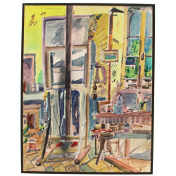Thierry DUQUOC (Xxème) "Atelier du peint