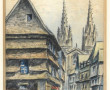 Ecole Xxème "Vue de Quimper", aquarelle 