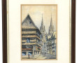 Ecole Xxème "Vue de Quimper", aquarelle 