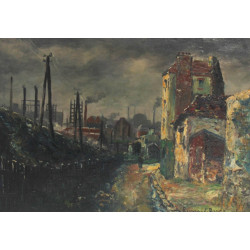 Raymond BESSE (1899 -1969) "Faubourgs", 