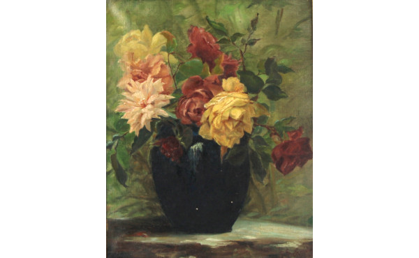 F.SCHMIT (Xxème) "Bouquet de roses", hui