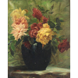 F.SCHMIT (Xxème) "Bouquet de roses", hui