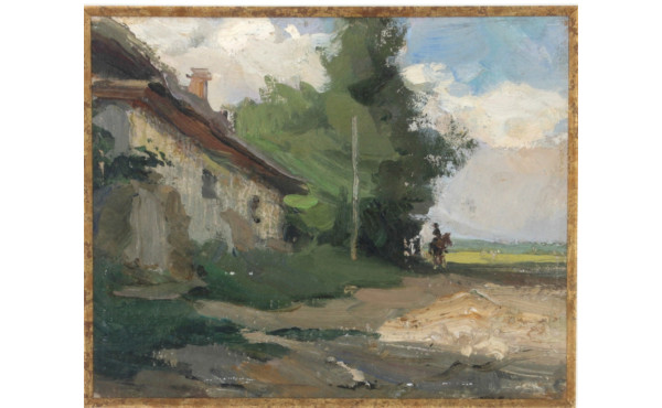 Ecole Russe Xxème "Paysage de campagne a