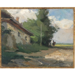 Ecole Russe Xxème "Paysage de campagne a
