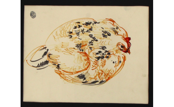 Hélène RIVIERE (1896-1977) "Poule", dess