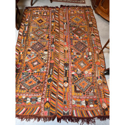 Tapis de tribu en laine colorée, 230 x 1
