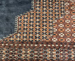 Grand tapis en laine points noués à fond