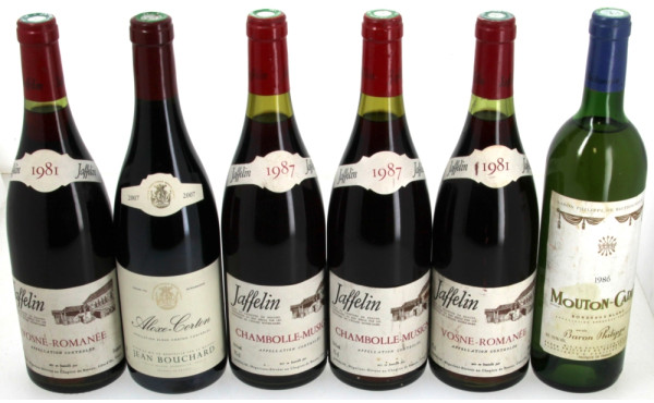 Lot de 6 B : 2 B Chambolle Musigny 1987 