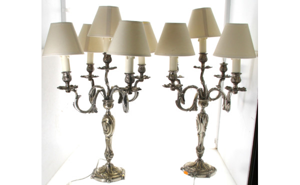 Paire de candélabres à 5 bras de lumière