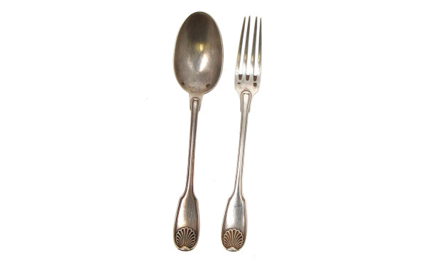 Couvert enfant en argent, poinçon minerv