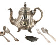 Verseuse en métal argenté style rocaille