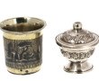 Lot de 3 pièces en argent : petit verre 