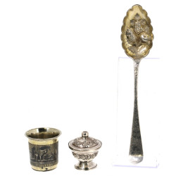 Lot de 3 pièces en argent : petit verre 