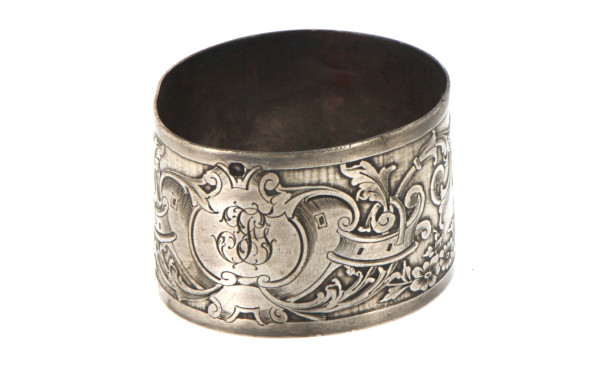Anneau de serviette en argent, poinçon m