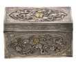 Coffret asiatique en argent à décor de d