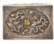 Coffret asiatique en argent à décor de d